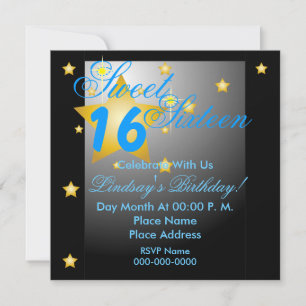 Invitation Seize-Personnaliser douce d'étoiles et de lumières