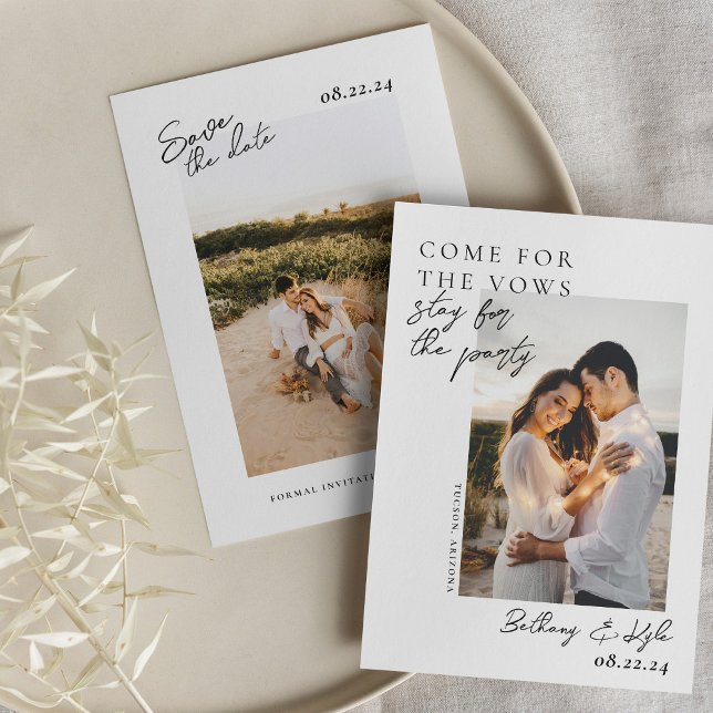 Invitation Séjour Pour Le Parti Photo Enregistrer La Date (Créateur téléchargé)