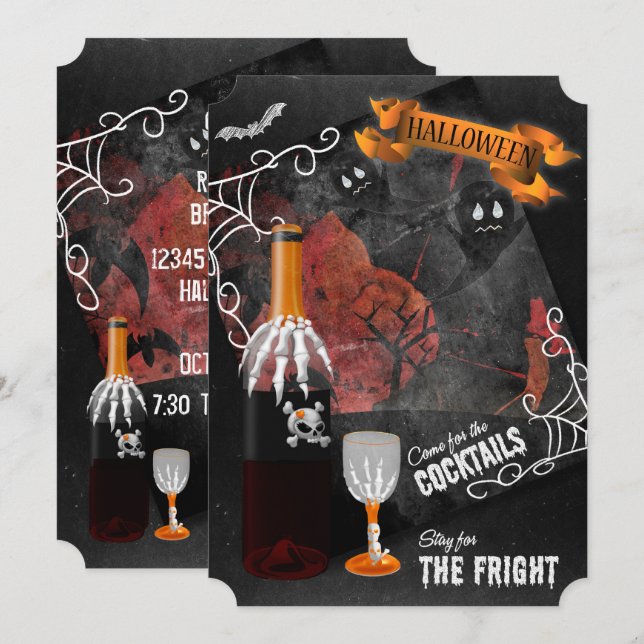 Invitation Séjournez à la Fright Halloween Cocktail Party (Devant / Derrière)