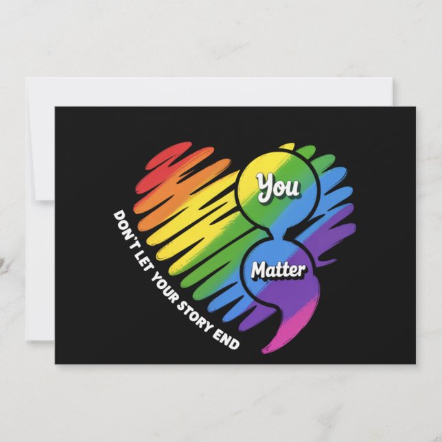 Invitation Semikolon LGBTQ Prévention du suicide Santé mental (Devant)