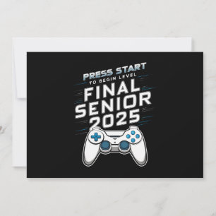 Invitation Senior 2025 Classe des Jeux Vidéo Gamer 2025
