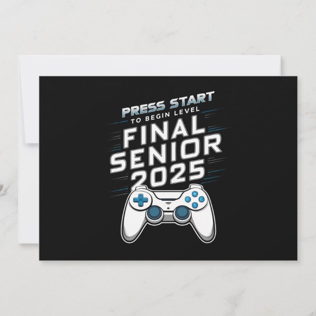 Invitation Senior 2025 Promotion 2025 Joueur Jeux Vidéo (Devant)