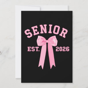 Invitation Senior 2026 Nœud Rose