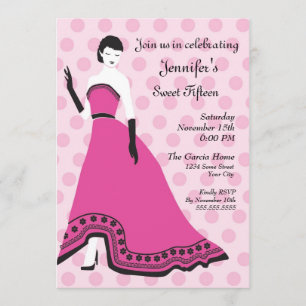 Invitation Senorita classique dans le fuchsia