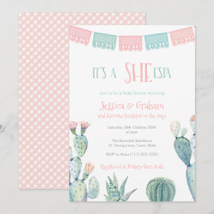 Invitation Señorita She-ESTA Petite Fille Baby shower Fiesta