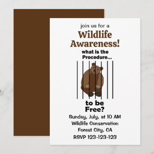 Invitation Sensibilisation à la liberté des ours animaux capt