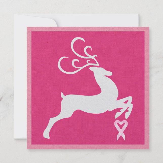 Invitation Sensibilisation au cancer Ruban rose Noël - Fêtes (Devant)