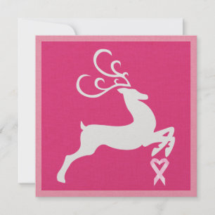 Invitation Sensibilisation au cancer Ruban rose Noël - Fêtes
