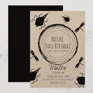 Invitation Sentier de la Nature Insecte Papillon Anniversaire