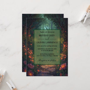 Invitation Sentier enchanté de la forêt des fleurs magiques d