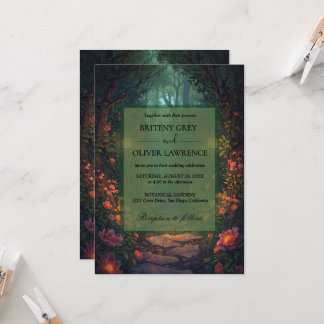 Invitation Sentier enchanté de la forêt des fleurs magiques d
