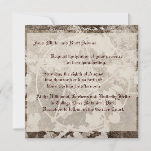 Invitation Sepia Grapevine Mariage/Handfasting Pentacle Suite