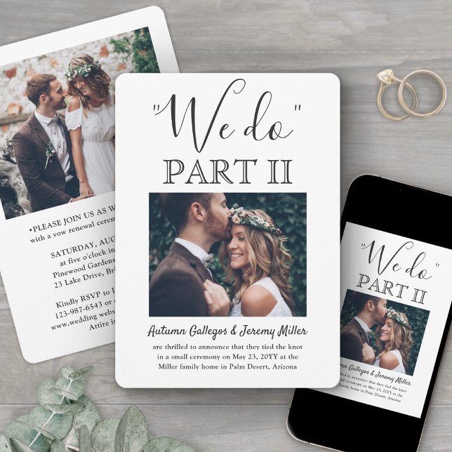 Invitation Sequel Mariage 2 Photo Simple Script We Do Part II (Créateur téléchargé)