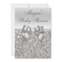 Séquences argentées glamour Baby shower Bow