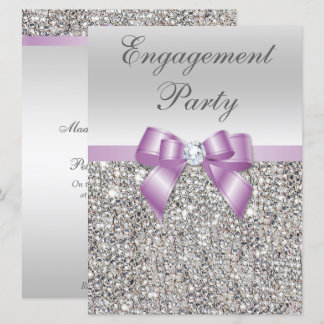 Invitation Séquences d'argent de la grande partie d'engagemen