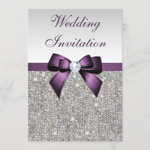 Invitation Séquences d'argent Faux Diamants Mariage de mâchoi