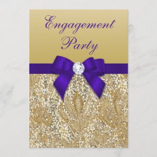 Invitation Séquences d'or de la partie d'engagement Royal pou