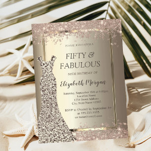 Invitation Sequins Robe Parties scintillant Confetti 50e Anni