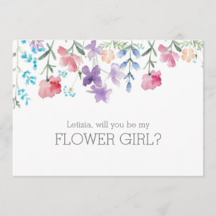Invitation Seras-tu ma demoiselle d'honneur Fleurs colorées