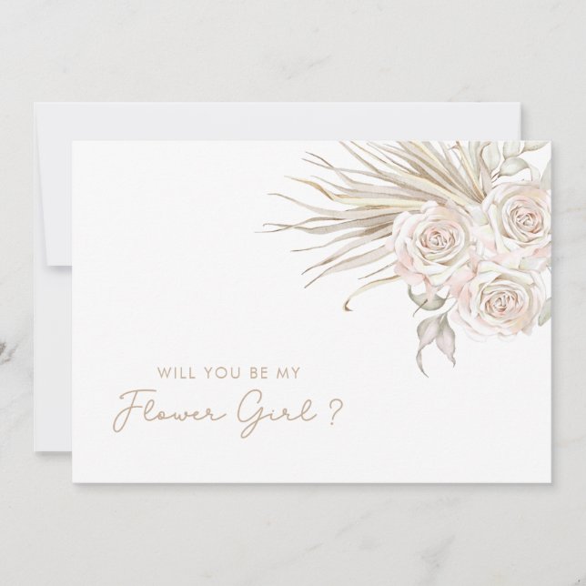 Invitation Seras-Tu Ma Demoiselle D'Honneur Floral (Devant)