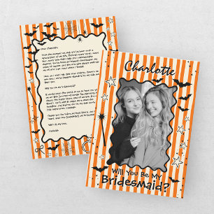 Invitation Seras-Tu Ma Demoiselle D'Honneur Photo Halloween 