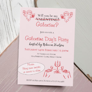 Invitation Seras-tu ma Galentine ? La fête de Galentine