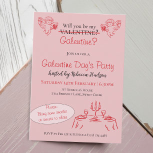 Invitation Seras-tu ma Galentine ? La fête de Galentine's Day
