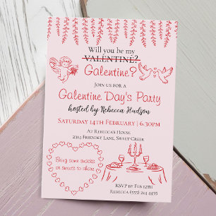 Invitation Seras-tu ma Galentine ? La fête de Galentine's Day