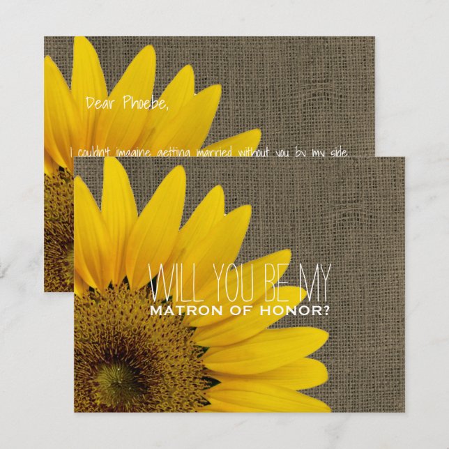 Invitation Seras-tu ma témoin de mariage pour un mariage rust (Devant / Derrière)