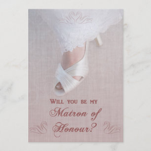 Invitation Seras-tu ma témoin? Rose à croquer !