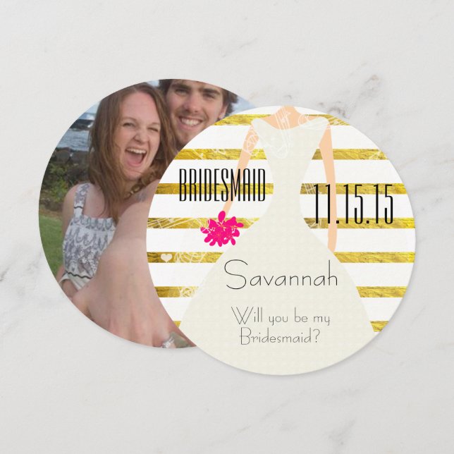 Invitation Seras-Tu Mon Époux D'Or De Femme (Devant / Derrière)