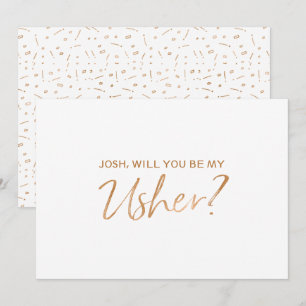 Invitation "Seras-tu mon huissier ?" Main Rose or en lettres