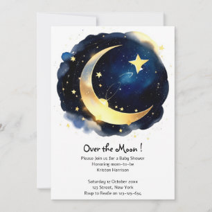Invitation Serene Moon et Stars Delight Boy Baby shower