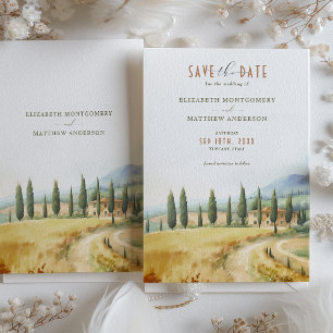 Invitation Sérénité toscane Enregistrer la date Campagne ital