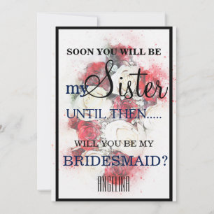 Invitation Serez-vous ma demoiselle d'honneur ?