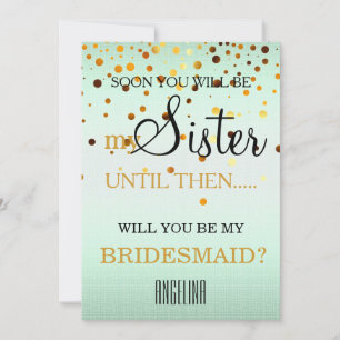 Invitation Serez-vous ma demoiselle d'honneur ?