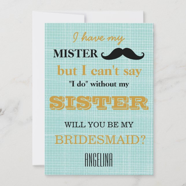 Invitation Serez-vous ma demoiselle d'honneur ? (Devant)