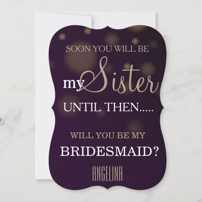 Invitation Serez-vous ma demoiselle d'honneur ? (Devant)