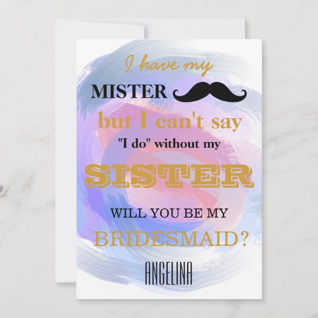 Invitation Serez-vous ma demoiselle d'honneur ? (Devant)