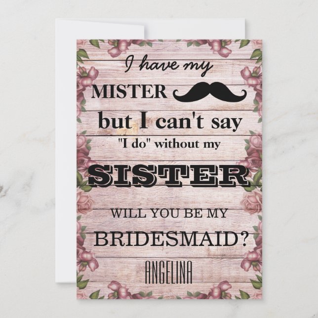 Invitation Serez-vous ma demoiselle d'honneur ? (Devant)