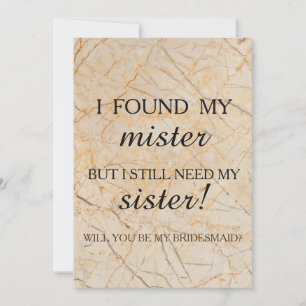Invitation Serez-vous ma demoiselle d'honneur ?