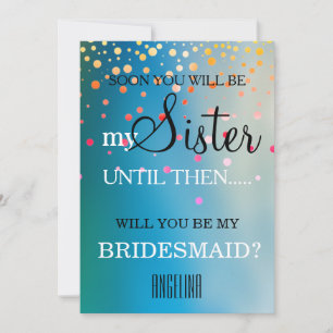 Invitation Serez-vous ma demoiselle d'honneur ?
