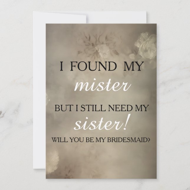 Invitation Serez-vous ma demoiselle d'honneur ? (Devant)