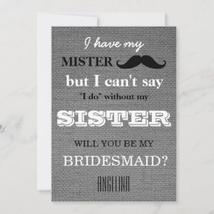 Invitation Serez-vous ma demoiselle d'honneur ?