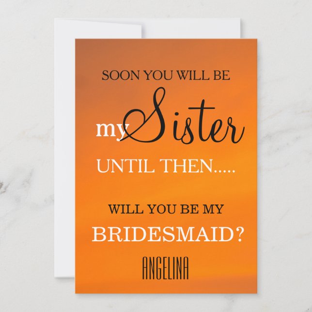 Invitation Serez-vous ma demoiselle d'honneur ? (Devant)