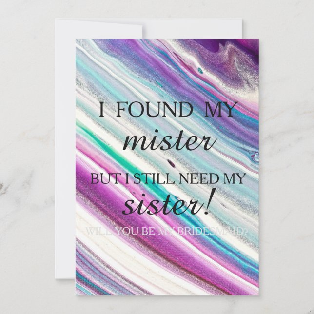 Invitation Serez-vous ma demoiselle d'honneur ? (Devant)