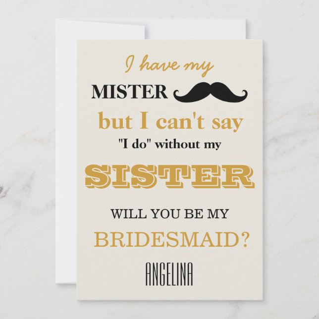 Invitation Serez-vous ma demoiselle d'honneur ? (Devant)