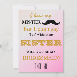 Invitation Serez-vous ma demoiselle d'honneur ?