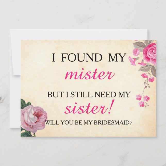 Invitation Serez-vous ma demoiselle d'honneur ? (Devant)