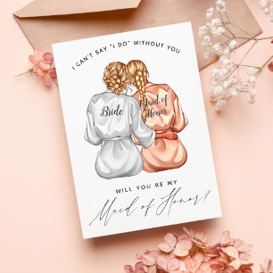 Invitation Serez-vous ma demoiselle d'honneur? Filles en Robe